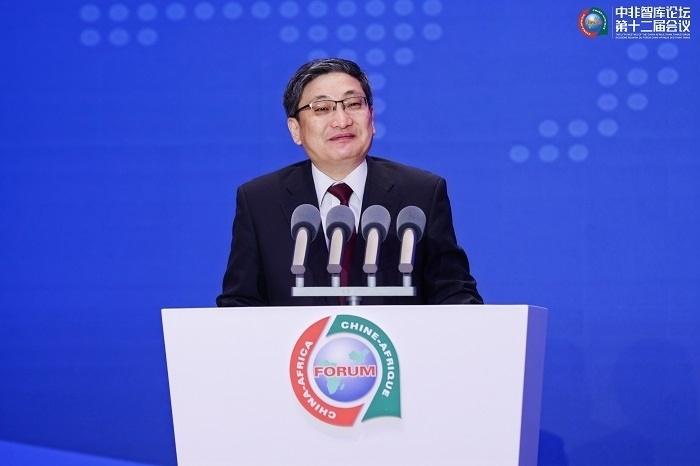 中國政府非洲事務(wù)特別代表劉豫錫在中非智庫論壇第十二屆會議開幕式上發(fā)表致辭。浙江師范大學(xué)非洲研究院供圖