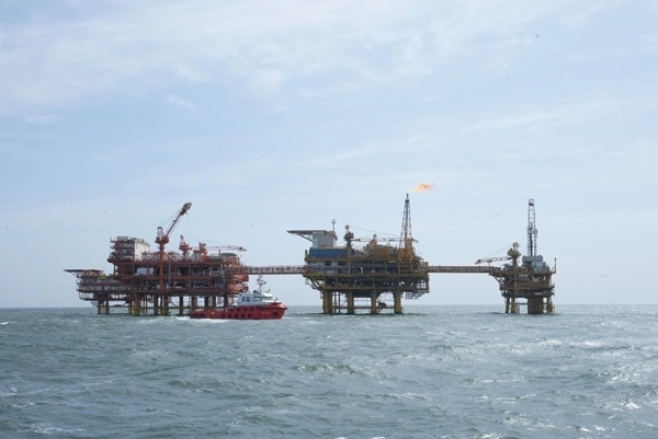 墾利6-1油田海上施工現(xiàn)場。受訪者供圖