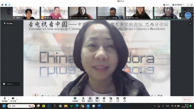 中國傳媒大學(xué)外國語言文化學(xué)院院長文春英教授。 論壇截圖