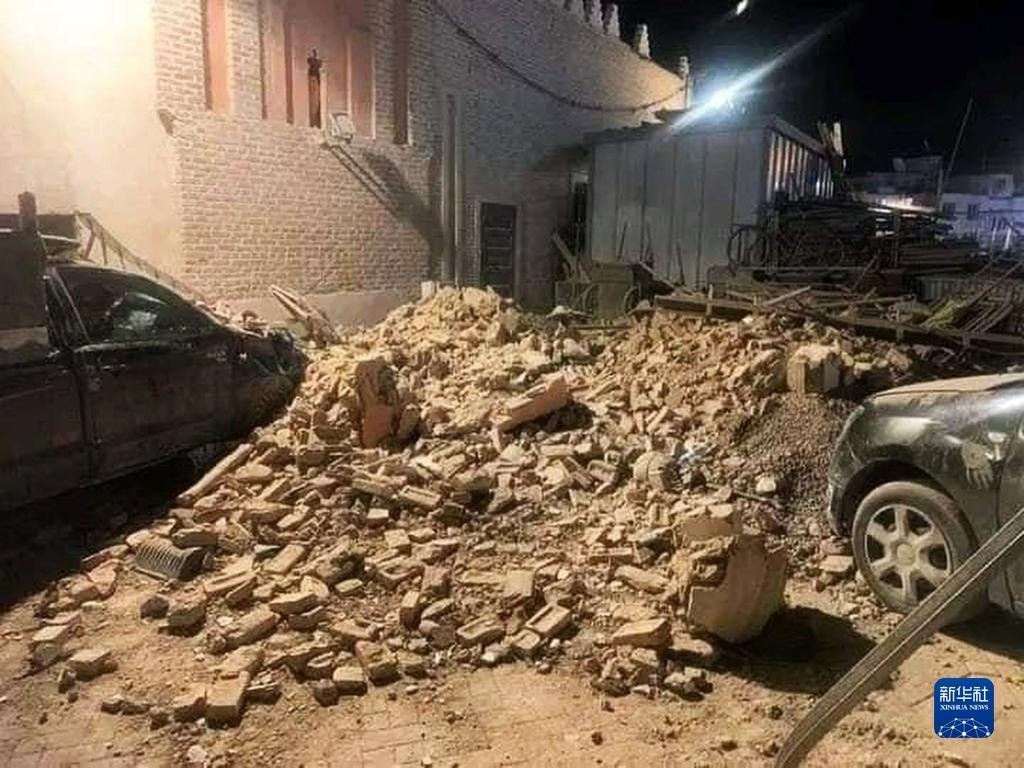 這是9月9日在摩洛哥南部城市馬拉喀什拍攝的震后景象。新華社發(fā)