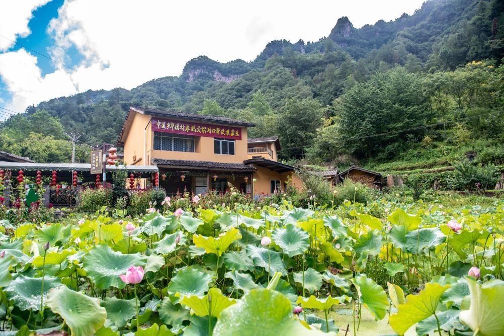 這是8月28日拍攝的華溪村村民開設的農家樂外景。新華社記者 唐奕 攝