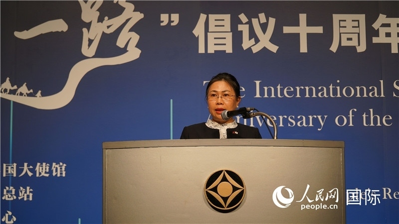 老撾駐日大使安拉萬發(fā)言。人民網(wǎng) 蔣曉辰攝