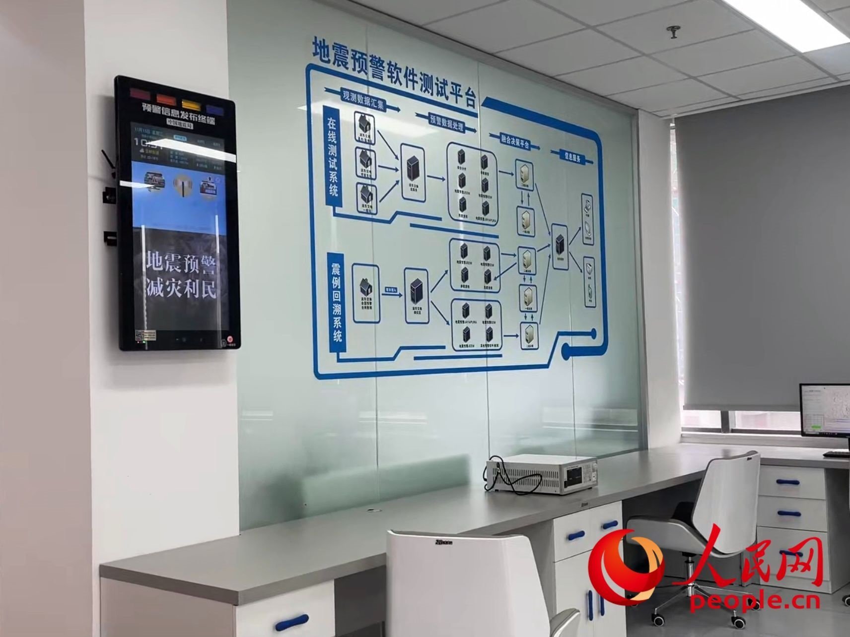 中國地震局地震預(yù)警技術(shù)測試實驗室。人民網(wǎng) 周靜圓攝