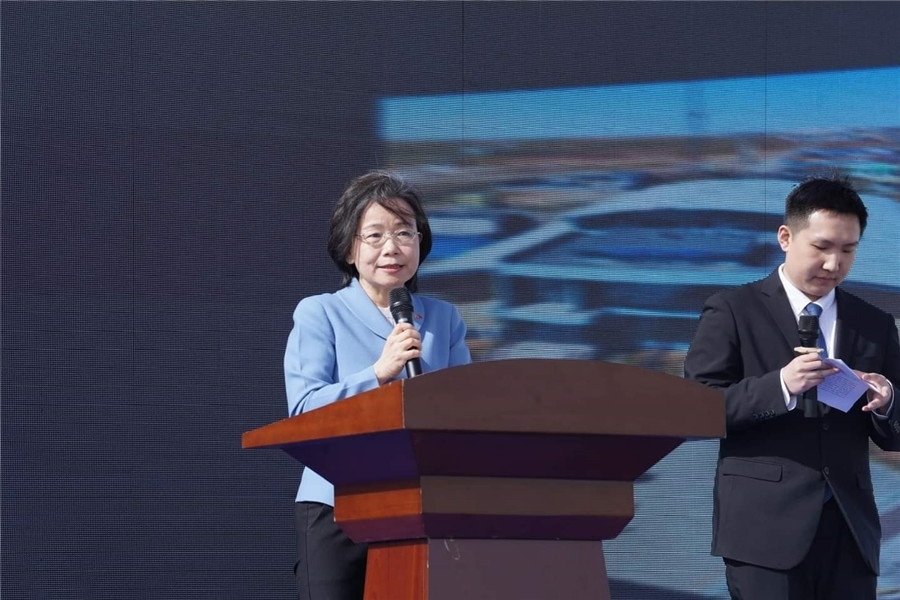 3月24日，沈敏娟大使致辭。駐蒙古使館供圖