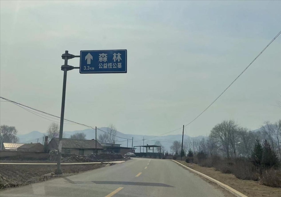 通往森林紀(jì)念園公墓的路上，指示牌標(biāo)注“公益性公墓”  （白杰戈攝）