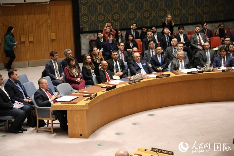 4月18日，安理會投票現(xiàn)場，12個成員投贊成票。 人民網(wǎng)記者 李志偉攝