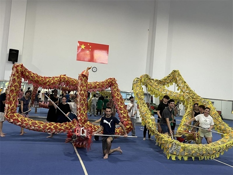 在中國和巴西共迎兩國建交50周年之際，巴西圣保羅州立大學孔子學院今年7月成功組織多批、近40名巴西青少年來華進行短期訪問交流，圖為訪問團成員在中國參加文化體驗活動。 巴西圣保羅州立大學孔子學院供圖