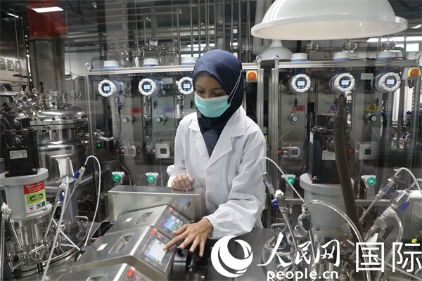 中國—印尼新能源材料與冶金工程技術聯合研究實驗室內，研究人員正在工作。人民網記者曹師韻攝