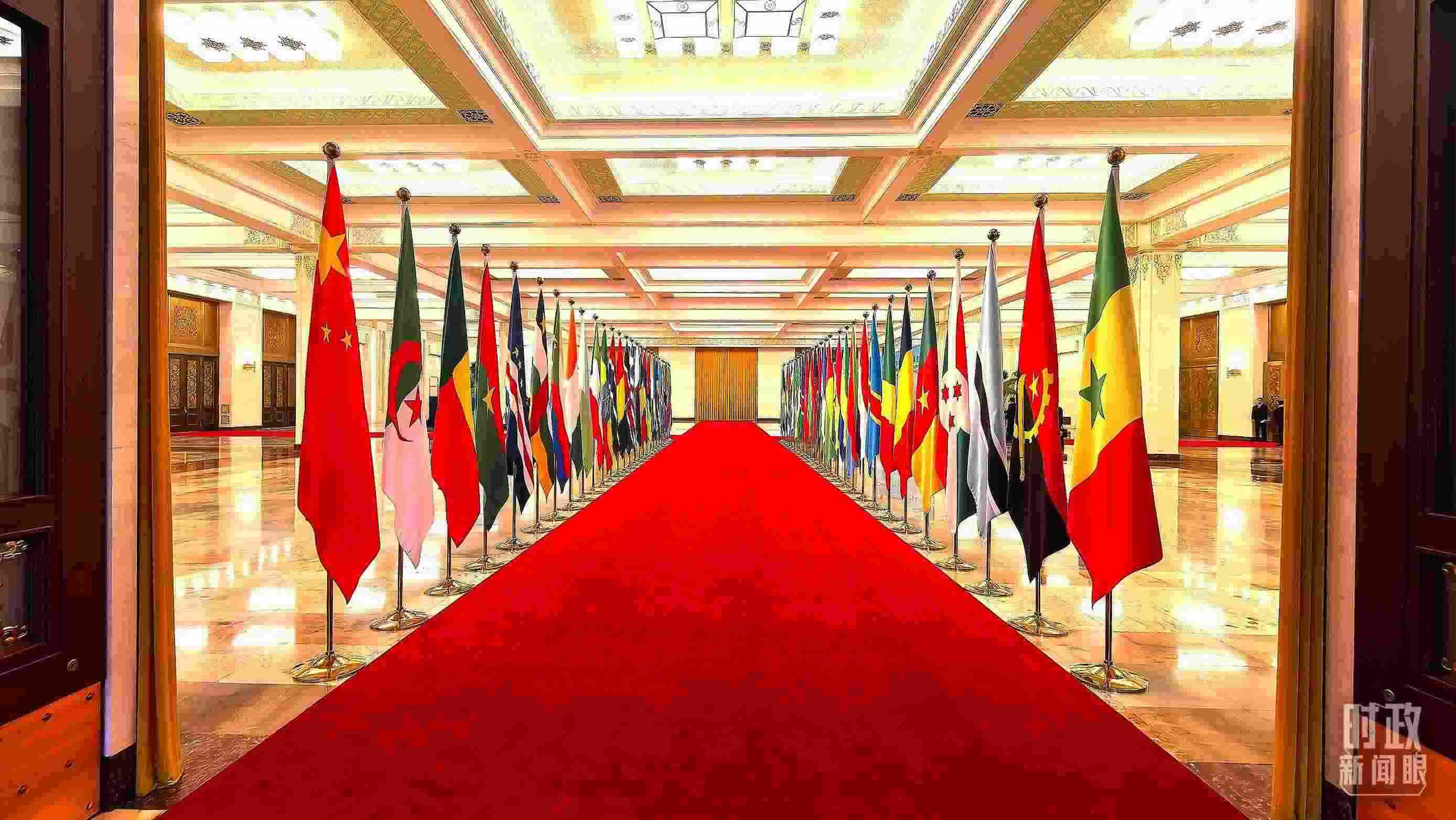  △人民大會(huì)堂內(nèi)的旗陣。（總臺(tái)央視記者馬超拍攝）