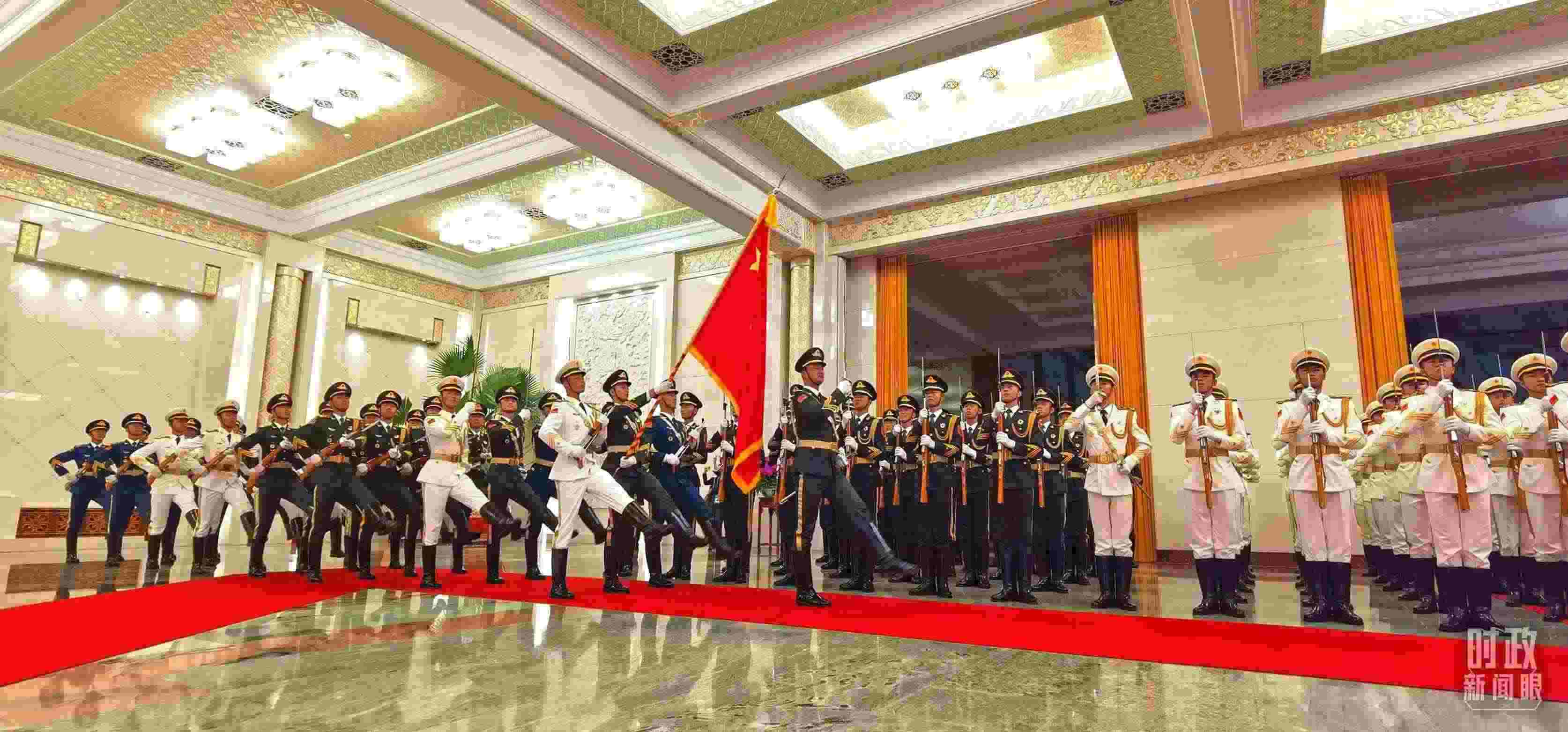 歡迎儀式上的儀仗隊(duì)。（總臺央視記者郭鴻拍攝）