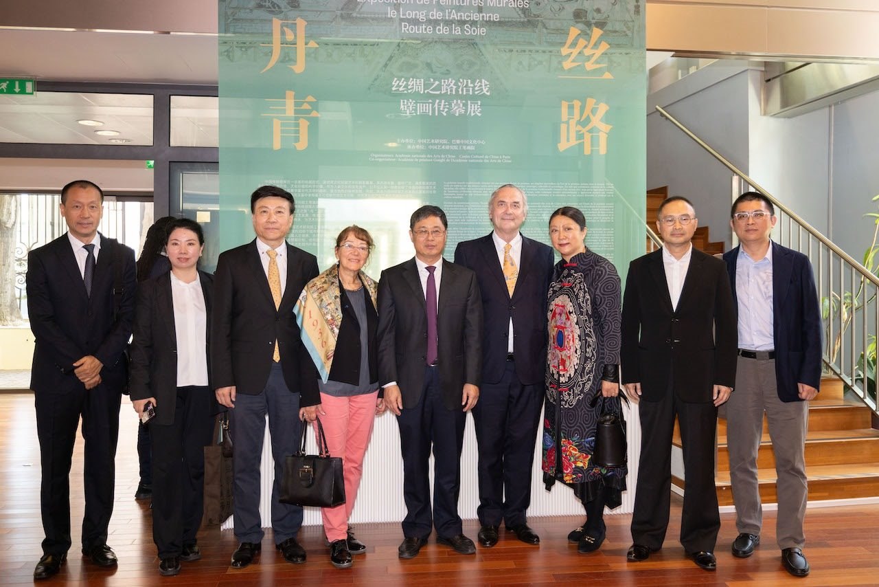 “絲路丹青——絲綢之路沿線壁畫傳摹展”在巴黎中國文化中心隆重開幕。中國藝術(shù)研究院供圖