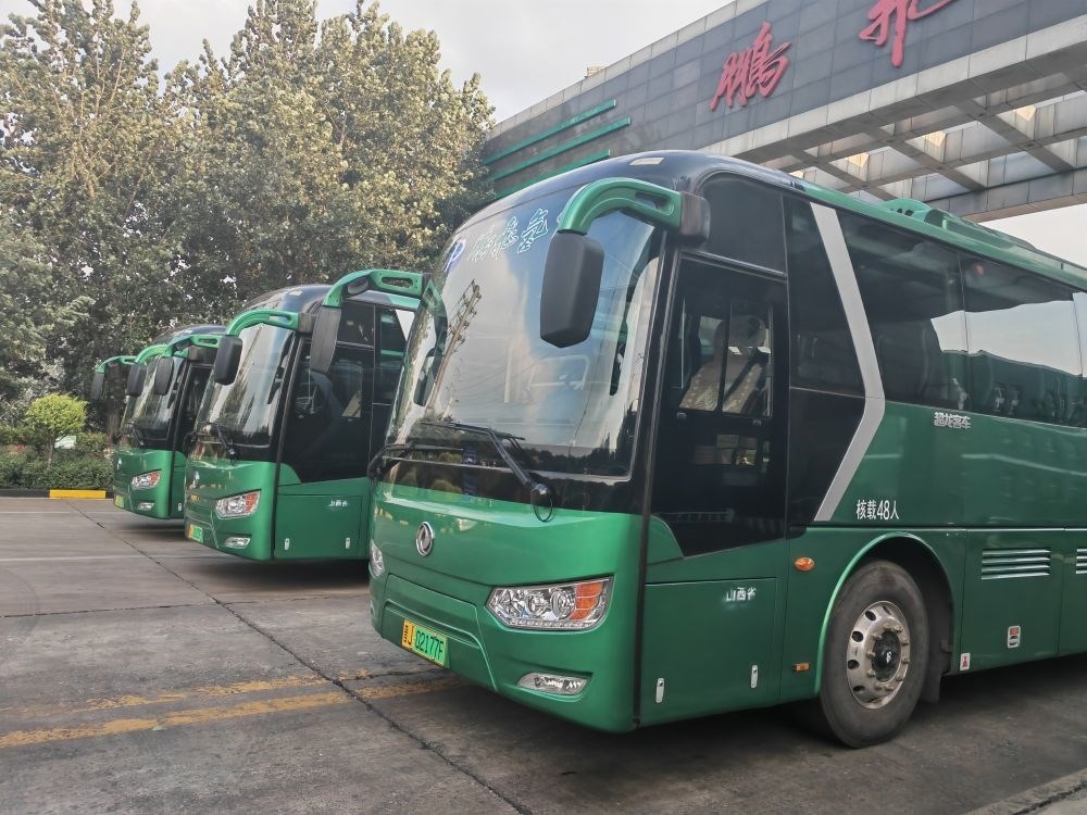 2024年9月4日拍攝的鵬飛集團的氫能大巴車。新華社記者 王勁玉 攝