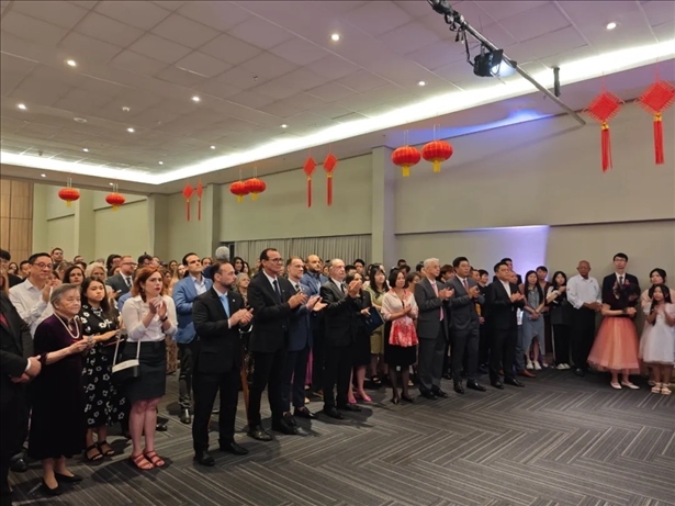 圖為招待會現(xiàn)場。 中國駐累西腓總領(lǐng)館供圖