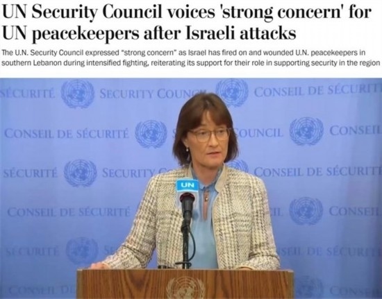 《華盛頓郵報(bào)》報(bào)道截圖（題圖為本月安理會(huì)輪值主席、瑞士常駐聯(lián)合國代表帕絲卡萊·貝里斯維爾）