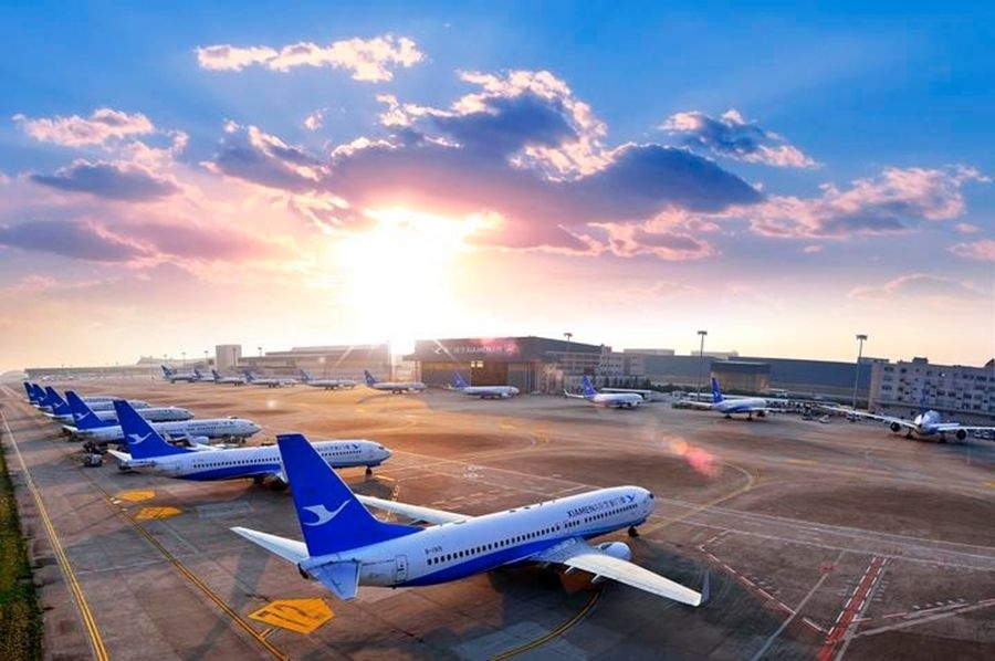 這是如今廈門航空的機(jī)隊(duì)照片。（廈門航空有限公司供圖）