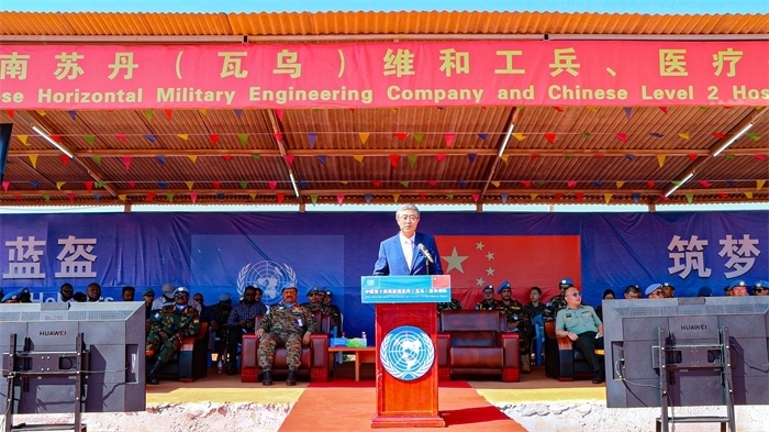 中國駐南蘇丹大使馬強(qiáng)發(fā)言。孫千攝