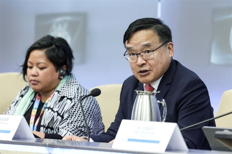 中國駐意大利大使賈桂德向與會者闡述全球發(fā)展倡議的深刻內(nèi)涵。主辦方供圖