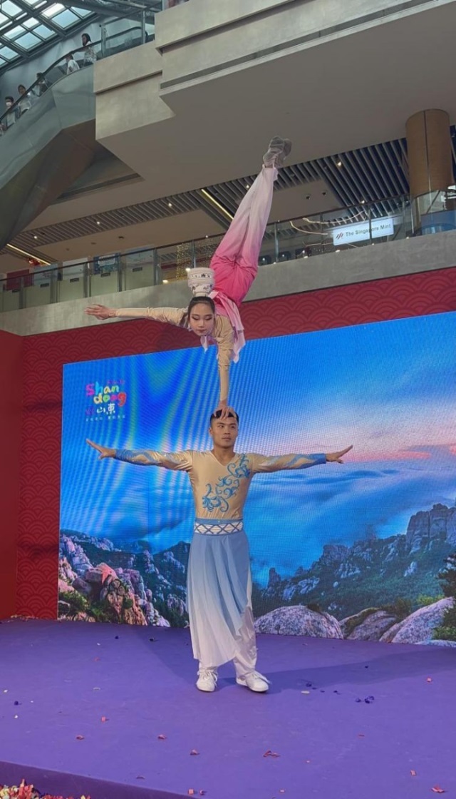 來自中國(guó)和新加坡的藝術(shù)團(tuán)體聯(lián)袂表演了歌舞、器樂、武術(shù)、雜技等多種形式的文藝節(jié)目?；顒?dòng)主辦方供圖