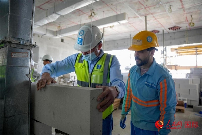 砌墻。人民網(wǎng)塔里克·易卜拉欣攝