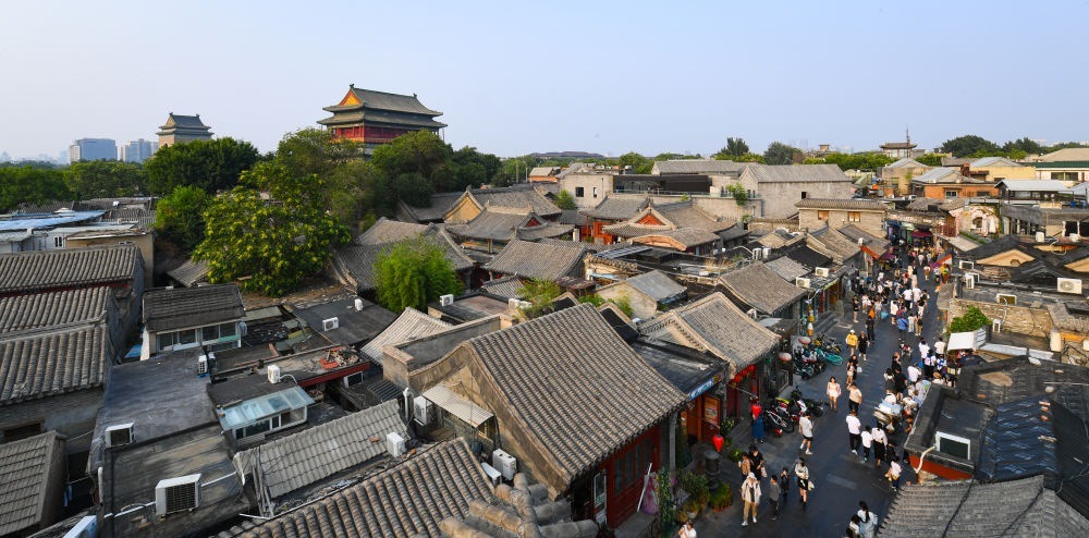 遠眺鐘鼓樓。新華社記者 陳鐘昊 攝