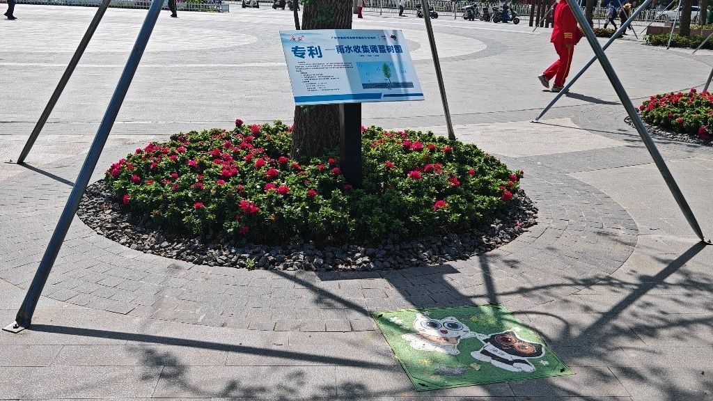 廣安“雨水收集調(diào)蓄樹池”，已在市內(nèi)公園落地運(yùn)用。受訪者供圖