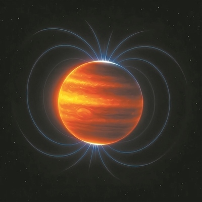 木星磁場(chǎng)（藝術(shù)圖）。圖片來(lái)源：物理學(xué)家組織網(wǎng)