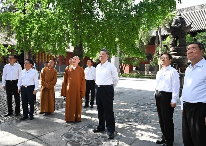 △2025年5月19日，習近平總書記在河南洛陽白馬寺考察。